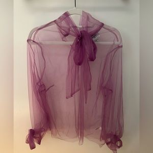 Rodarte for Target Pussybow Purple Blouse 1X